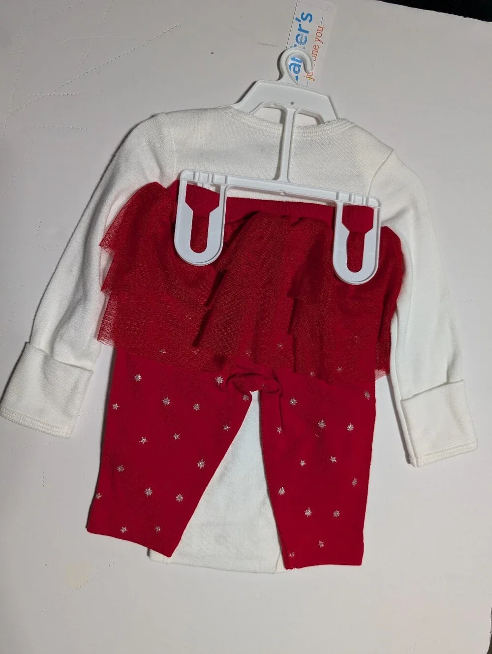 Carter's White and Red Merry & Bright Baby Girl Two-Piece Set